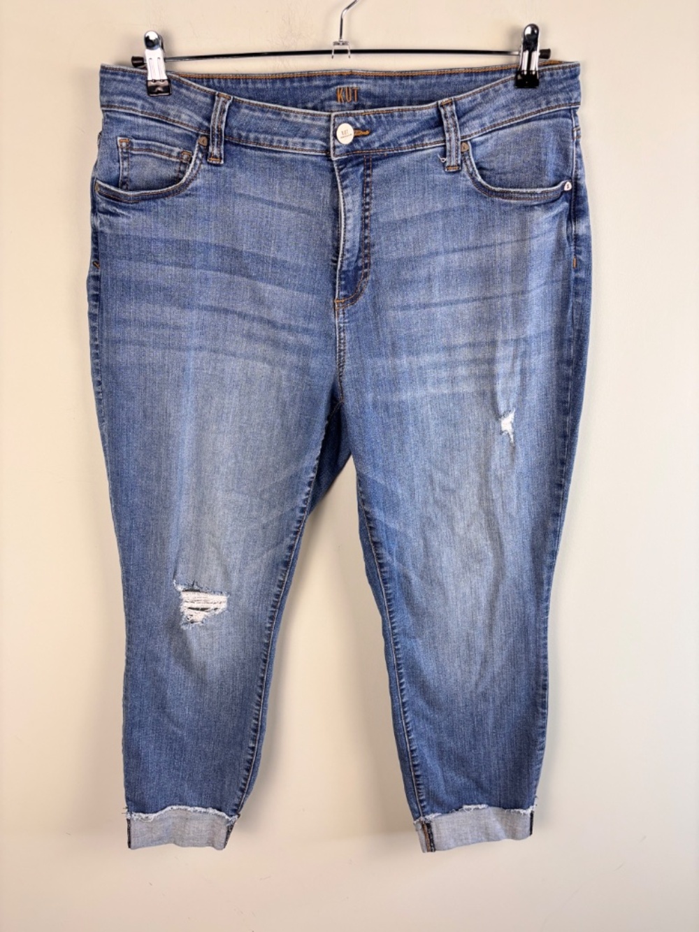 Kut From The Kloth Asher Cuffed Ankle Jean Size 16W - Picture 2 of 4